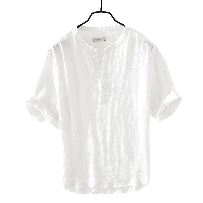 Summer Half Sleeves Cotton Linen Shirt - MAXIME