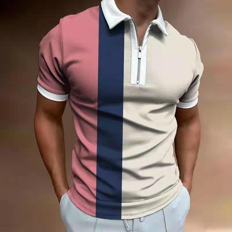 POLO Shirt Striped Printed Short Sleeve - MAXIME