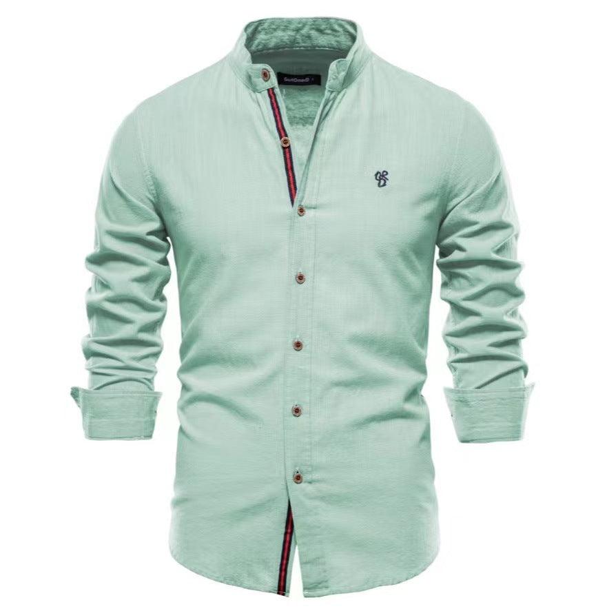 Men's Cotton And Linen Casual Long Sleeve Shirt - MAXIME