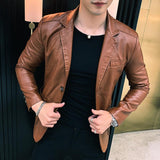 Fashion Casual Men's Suit Leather Jacket - MAXIME