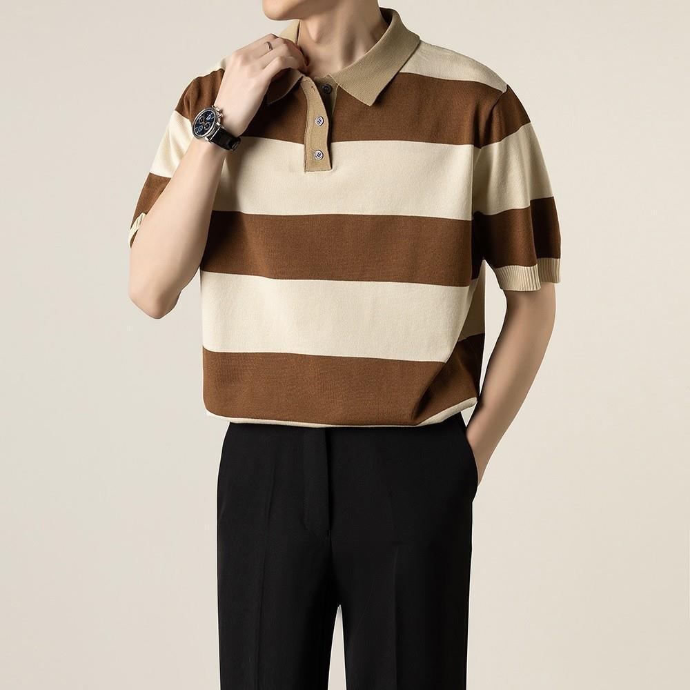 Polo Shirt Casual Striped Short Sleeve - MAXIME