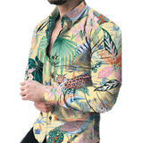 Men's Casual Long Sleeved Large Floral Shirt - MAXIME