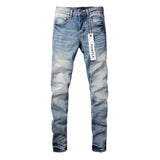 Men's American High Street Blue Patch Jeans - MAXIME