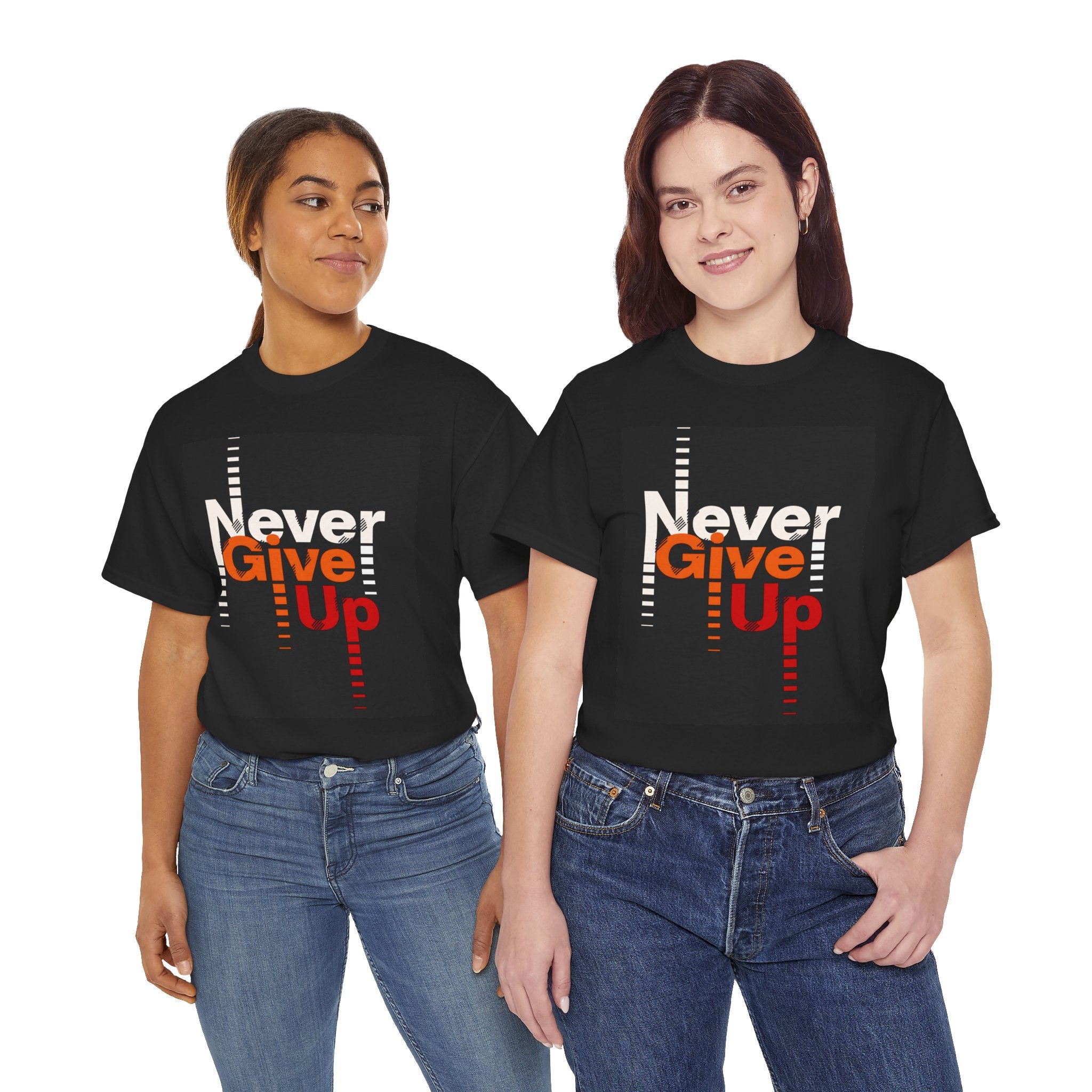 Never Give Up Heavy T Shirt