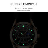 POEDAGAR Mens Watches Sports Leather Watch Waterproof Luminous - MAXIME