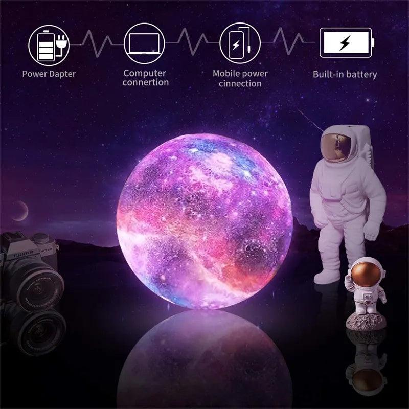 Moon Lamp Kids Night Light Galaxy Lamp 16 Colors LED 3D Star Moon Light Change Touch And Remote Control Galaxy Light For Gifts - MAXIME