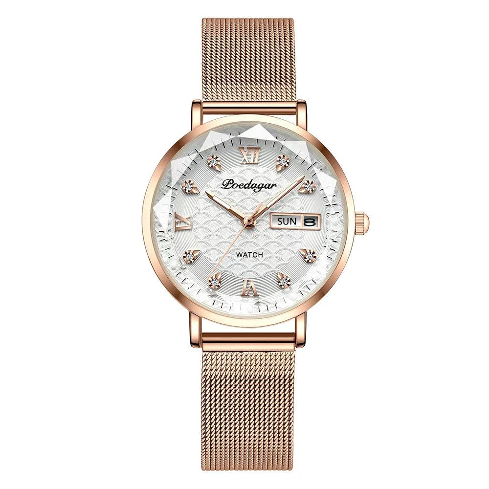 POEDAGAR Watch Women New Fashion Luxury Stainless Steel - MAXIME