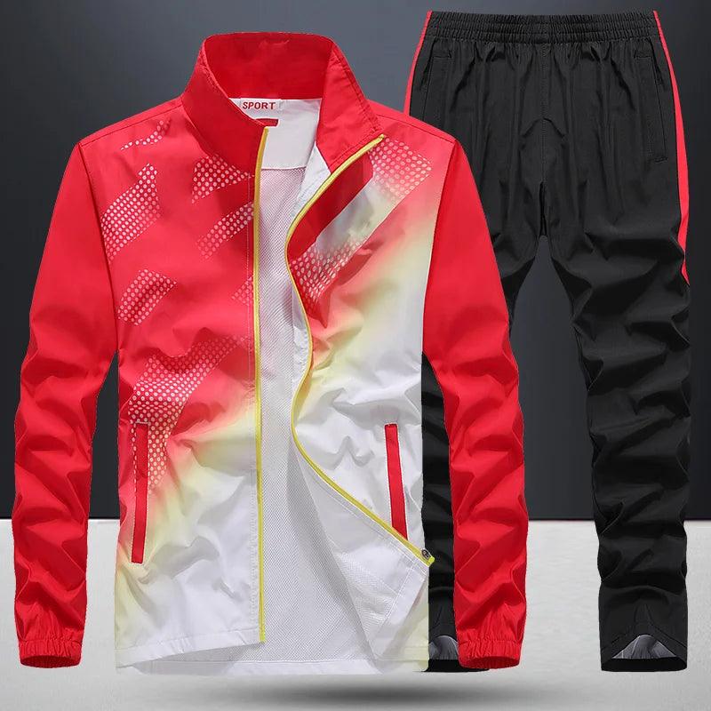 Men's Sportswear 2 Piece Sets Jacket+Pant Sweatsuit Tracksuit - MAXIME