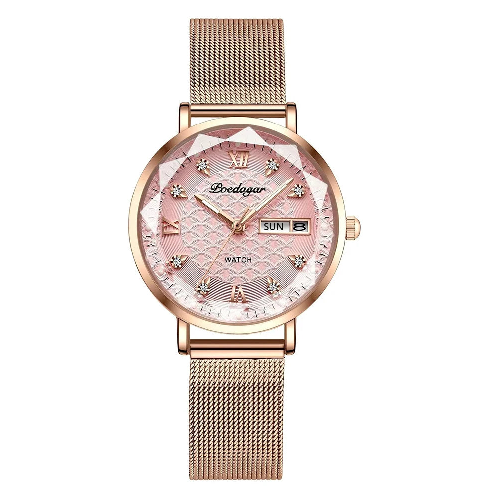 POEDAGAR Watch Women New Fashion Luxury Stainless Steel - MAXIME