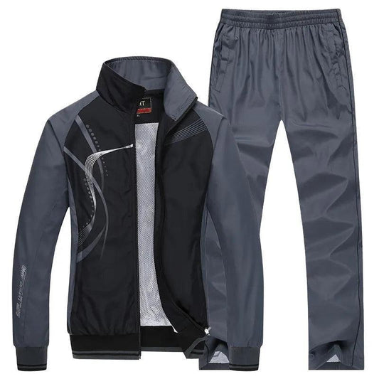 Men Tracksuit 2 Piece Sets Sports Suit Jacket+Pant Sweatsuit - MAXIME