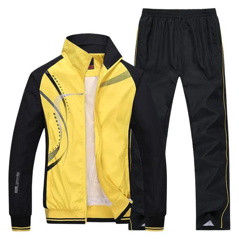 Men Tracksuit 2 Piece Sets Sports Suit Jacket+Pant Sweatsuit - MAXIME