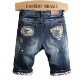 Casual Slim Fit Ripped Retro Short Jeans Male Brand - MAXIME