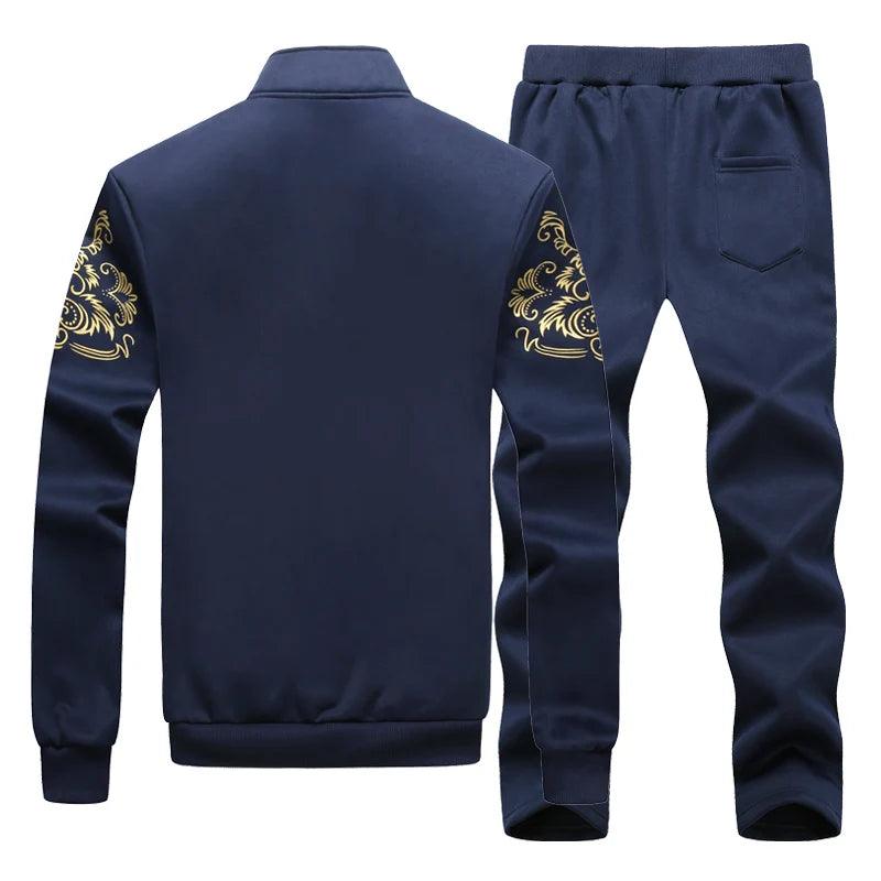 Tracksuit Jacket Autumn Winter Homme Suit Sweatshirt Sweatpants Men's Set Male - MAXIME