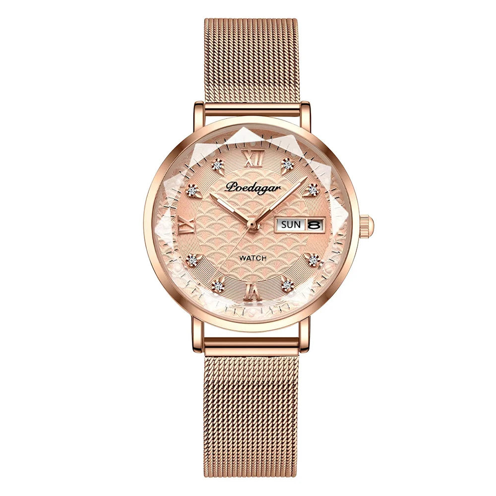 POEDAGAR Watch Women New Fashion Luxury Stainless Steel - MAXIME