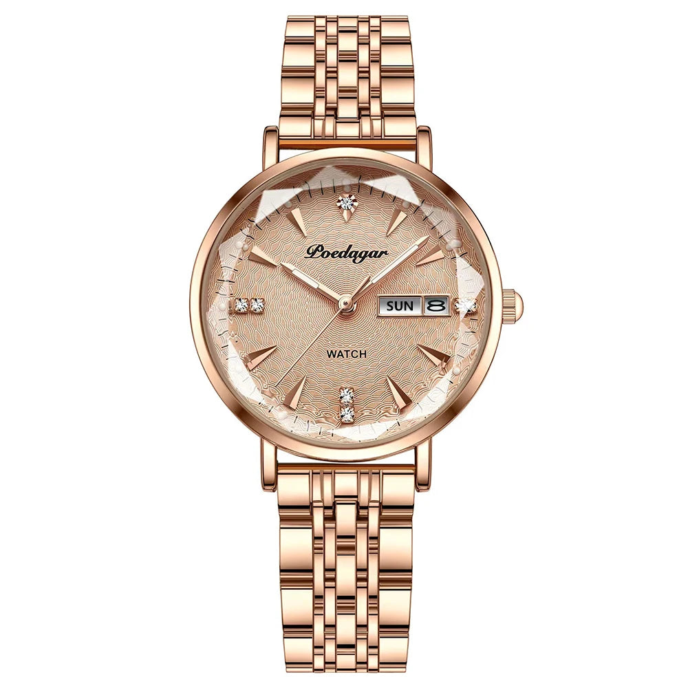 POEDAGAR Watch Women New Fashion Luxury Stainless Steel - MAXIME