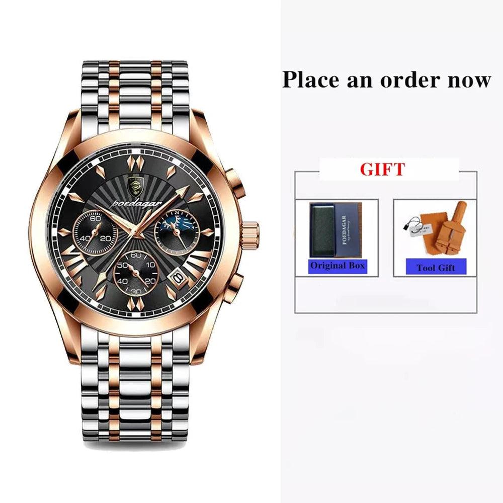 POEDAGAR Casual Sport Watches for Men Top Brand Luxury Stainless - MAXIME