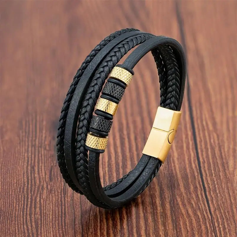 Men's Jewelry Classic Multilayer Braided Leather Bracelet - MAXIME