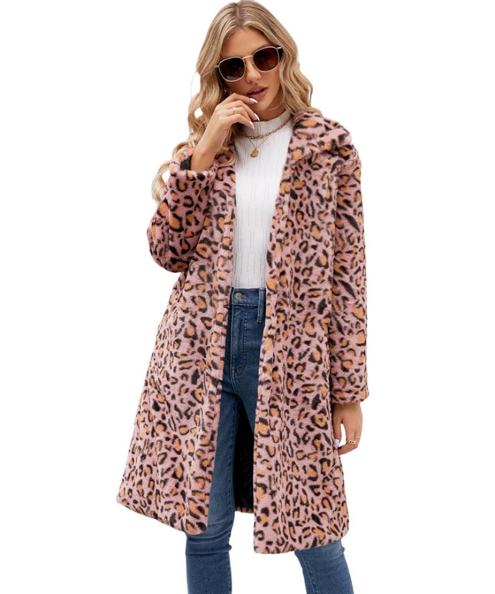 Women's Leopard Lapel Coat - MAXIME