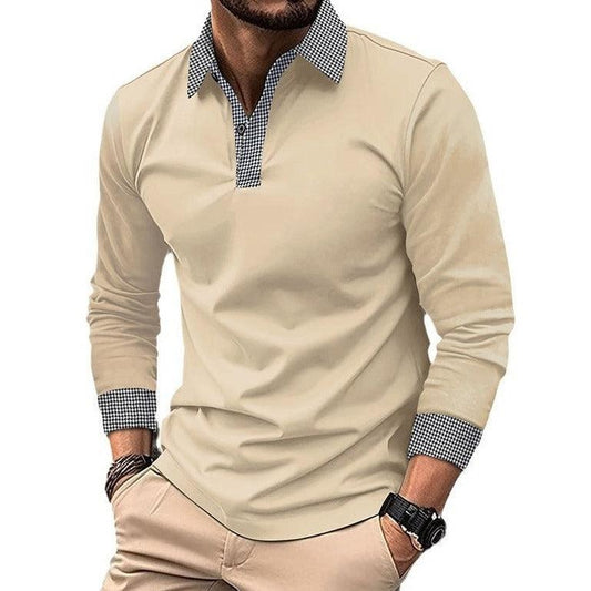 Men's Long-sleeved Polo Shirt Casual - MAXIME