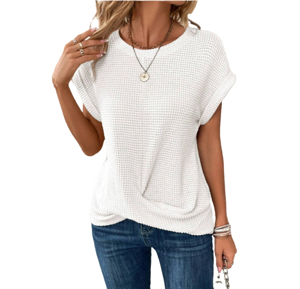 T-shirt Summer Neck Top - MAXIME