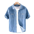 Casual Denim Short-sleeved Shirt - MAXIME