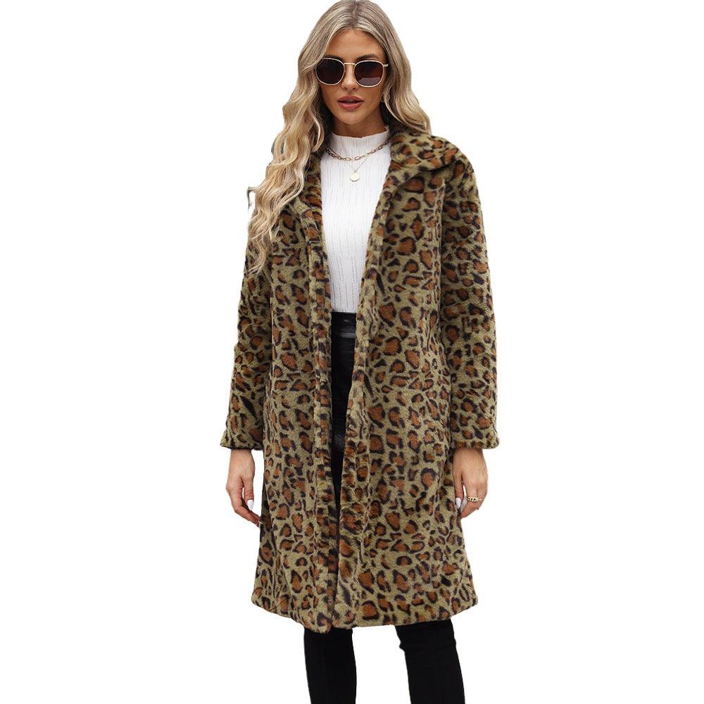 Women's Leopard Lapel Coat - MAXIME