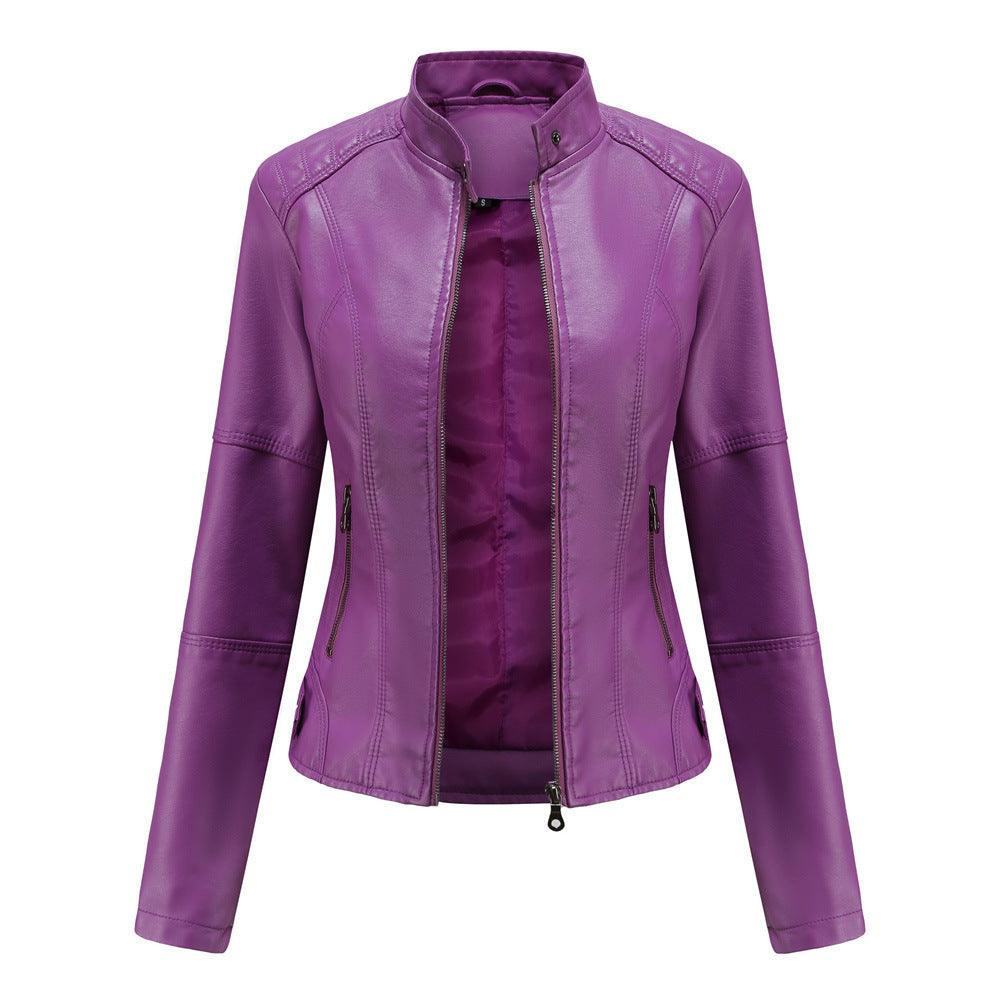 Thin Large Size Leather Slim-fit Jacket - MAXIME