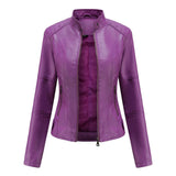 Thin Large Size Leather Slim-fit Jacket - MAXIME