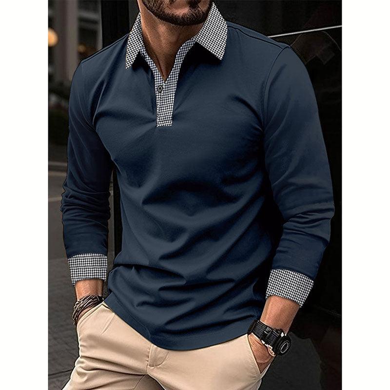 Men's Long-sleeved Polo Shirt Casual - MAXIME