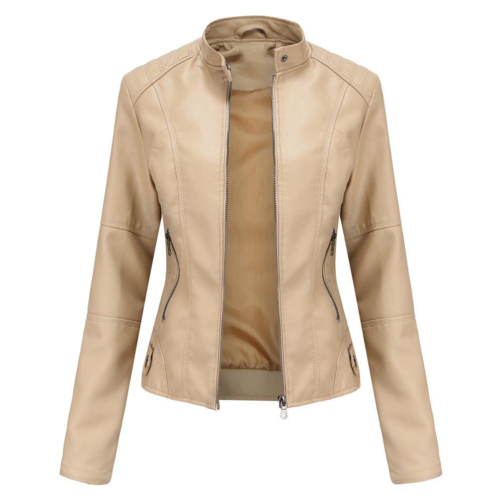 Thin Large Size Leather Slim-fit Jacket - MAXIME