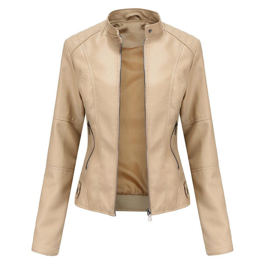 Thin Large Size Leather Slim-fit Jacket - MAXIME