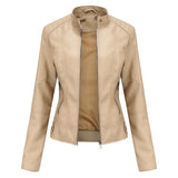 Thin Large Size Leather Slim-fit Jacket - MAXIME