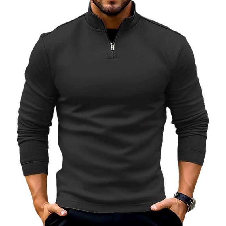 Long-sleeve Zipper Men's Sports Polo Shirt - MAXIME