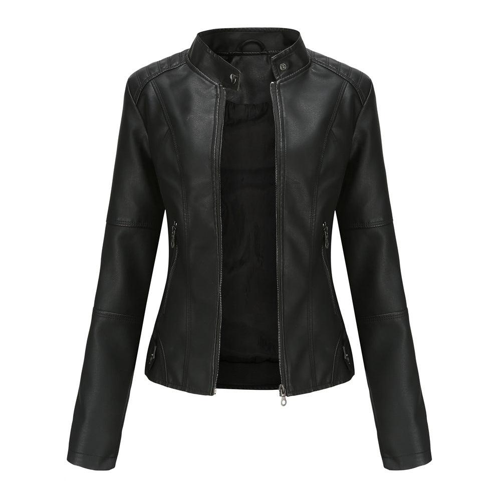 Thin Large Size Leather Slim-fit Jacket - MAXIME