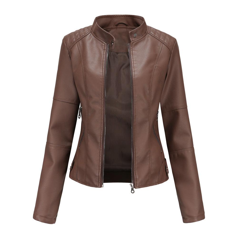 Thin Large Size Leather Slim-fit Jacket - MAXIME