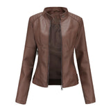 Thin Large Size Leather Slim-fit Jacket - MAXIME