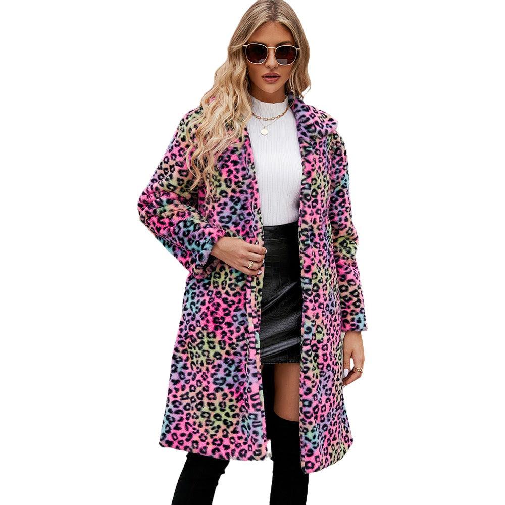 Women's Leopard Lapel Coat - MAXIME