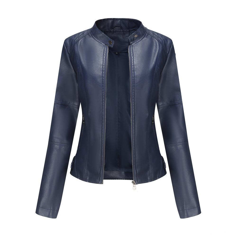 Thin Large Size Leather Slim-fit Jacket - MAXIME