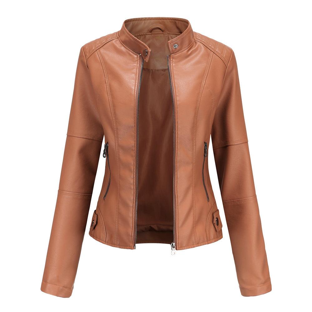 Thin Large Size Leather Slim-fit Jacket - MAXIME