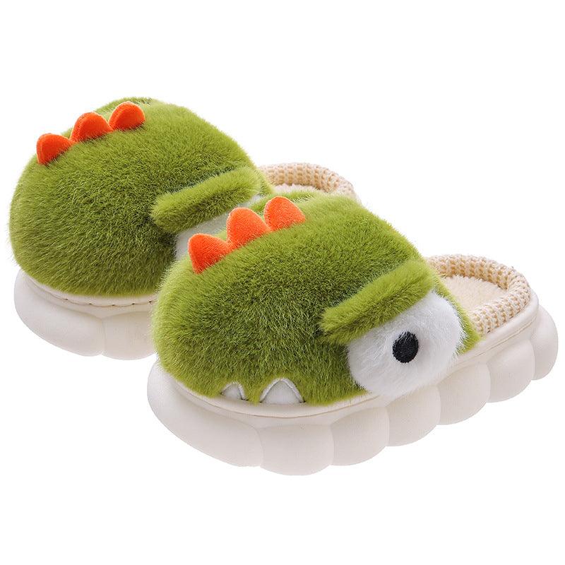 Children's Cotton Slippers Boys Dinosaur Warm With Velvet - MAXIME