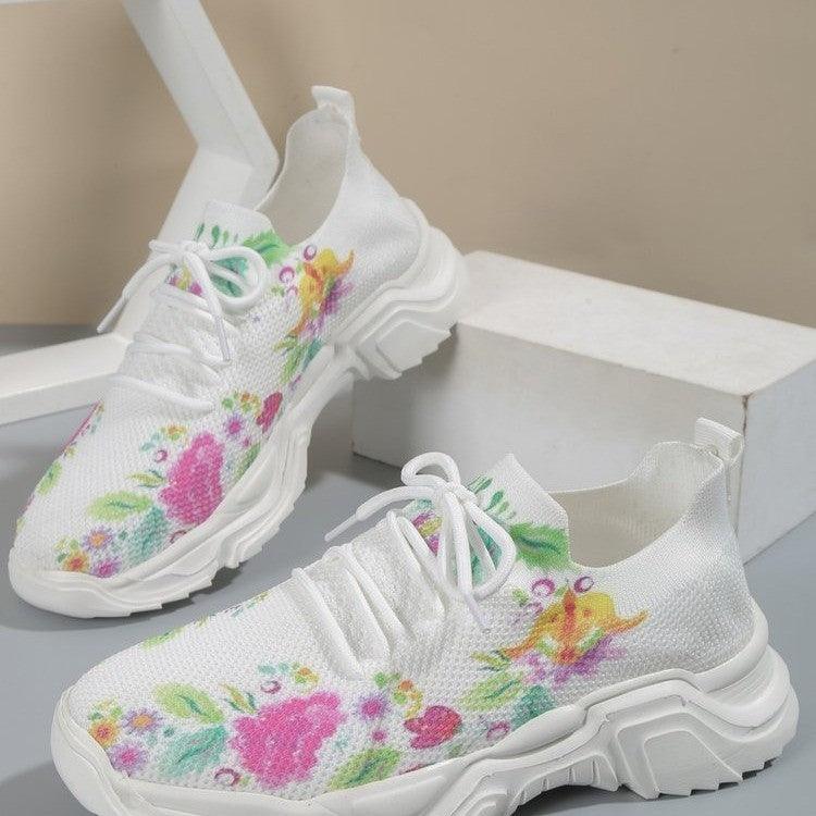 Casual Flower Sports Shoes Women Flat Bottom - MAXIME