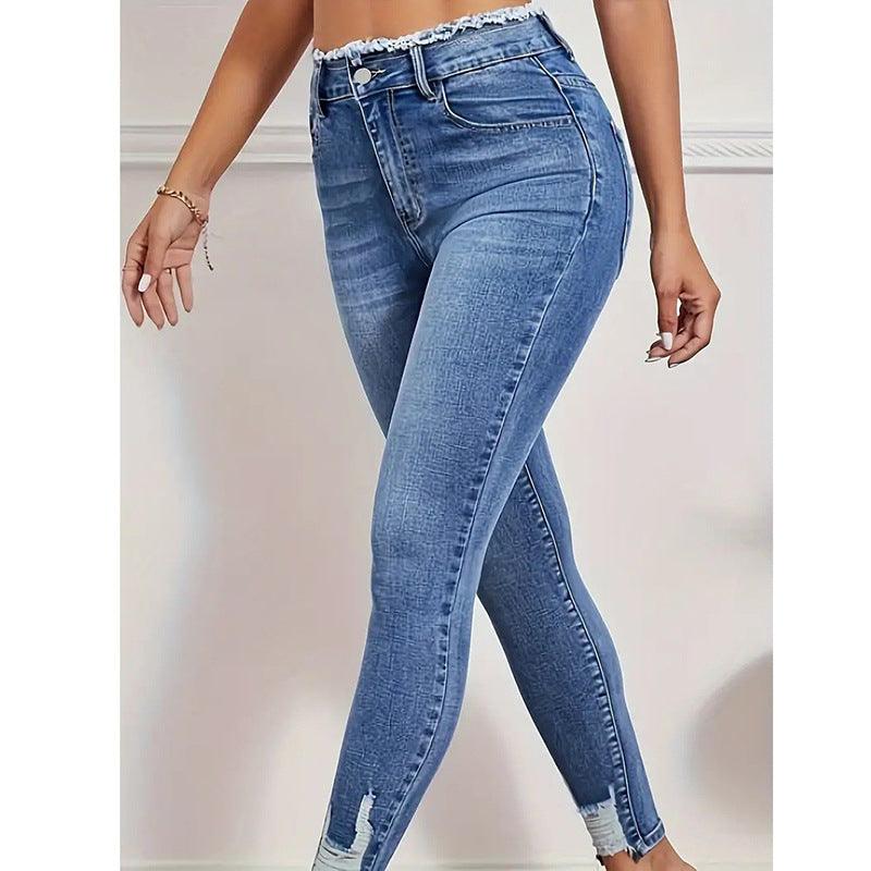 Maxime High Waist Denim Women's Pants - MAXIME