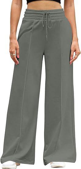 MAXIME High Waist Drawstring Wide Leg Trousers - MAXIME