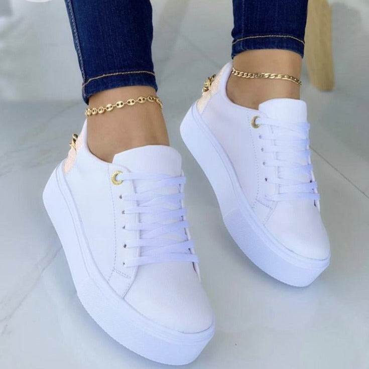 Sneakers Casual Women's White Shoes - MAXIME