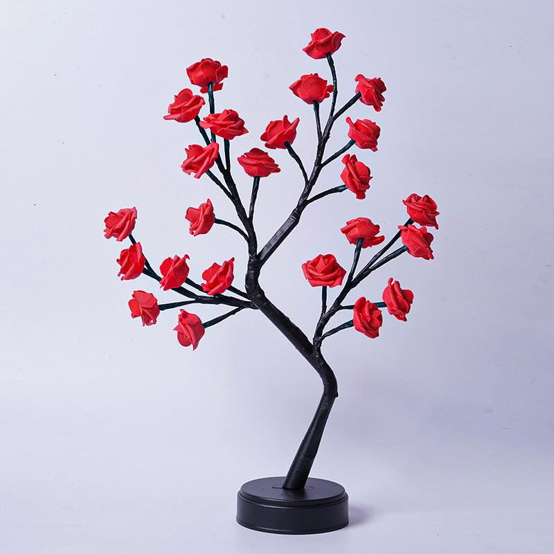 Table Lamp Flower Tree Rose Lamps Fairy Desk Night Lights USB Operated Gifts For Wedding Valentine Christmas Decoration - MAXIME