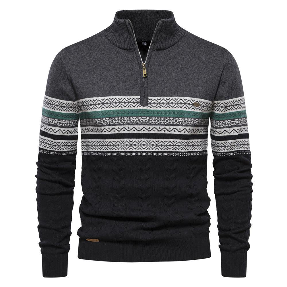 Men's Stand-up Collar All-match Half Zipper Sweater - MAXIME