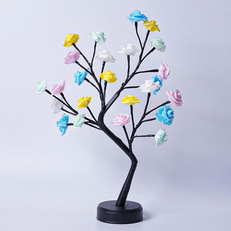 Table Lamp Flower Tree Rose Lamps Fairy Desk Night Lights USB Operated Gifts For Wedding Valentine Christmas Decoration - MAXIME