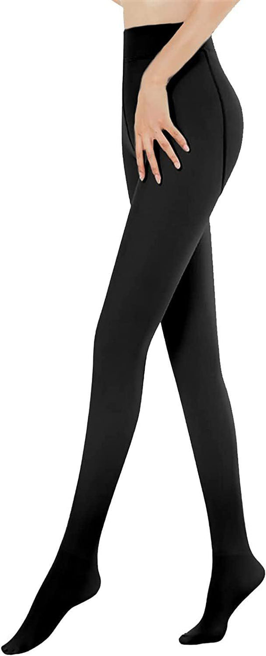 Thickened Black Silk Leggings - MAXIME