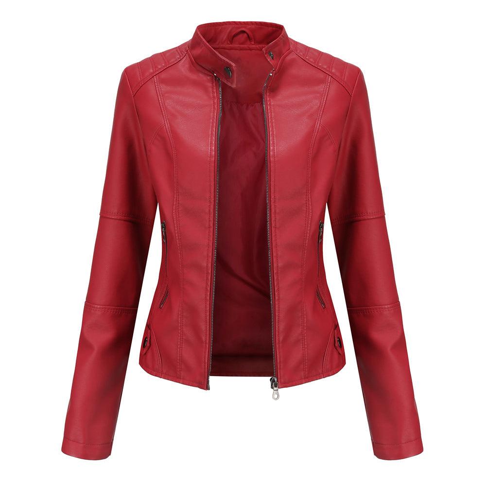 Thin Large Size Leather Slim-fit Jacket - MAXIME