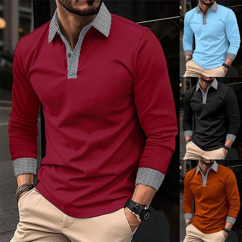 Men's Long-sleeved Polo Shirt Casual - MAXIME